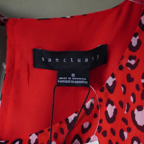 NWT Sanctuary Red Leopard Print Blouse - Picture 6 of 12